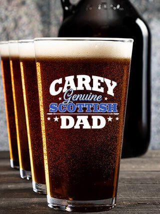 Scottish Dad : Growler Pint Glass Gift Sets - Color Printed