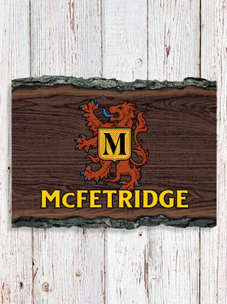 Scottish Monogram : Faux Sliced Log Plaque