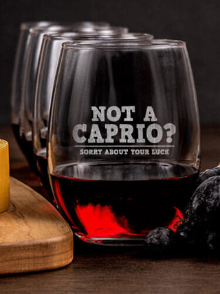 Sorry About Your Luck : Cheese Board Wine Glass Gift Sets - Engraved