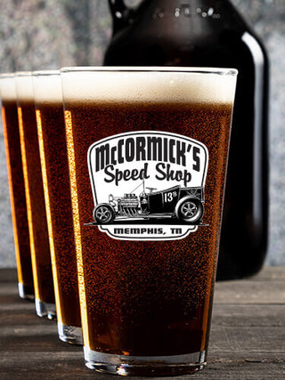 Speed Shop BP : Growler Pint Glass Gift Sets - Color Printed