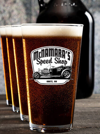 Speed Shop : Growler Pint Glass Gift Sets - Color Printed