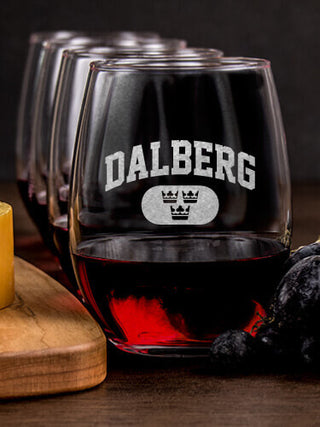 Swedish Varsity : Cheese Board Wine Glass Gift Sets - Engraved