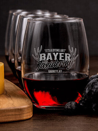Taxidermy : Cheese Board Wine Glass Gift Sets - Engraved