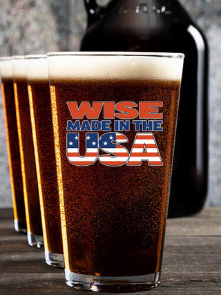 USA Family : Growler Pint Glass Gift Sets - Color Printed