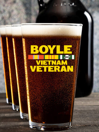 Vietnam Veteran : Growler Pint Glass Gift Sets - Color Printed