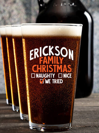 We Tried : Growler Pint Glass Gift Sets - Color Printed