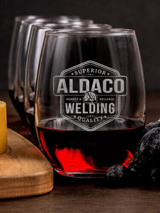 Welding : Cheese Board Wine Glass Gift Sets - Engraved