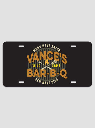 Wild Game Few Have Died BBQ : License Plates