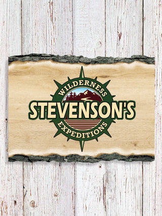 Wilderness Expeditions : Faux Sliced Log Plaque