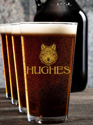 Wolf : Growler Pint Glass Gift Sets - Color Printed