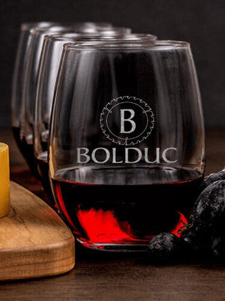 Woodworking Monogram : Cheese Board Wine Glass Gift Sets - Engraved