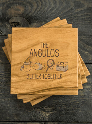 Better Together Fishing : Coasters - Engraved