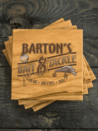 Classic Bait and Tackle : Coasters - Engraved