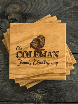Family Thanksgiving : Coasters - Engraved