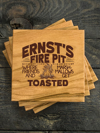 Fire Pit : Coasters - Engraved