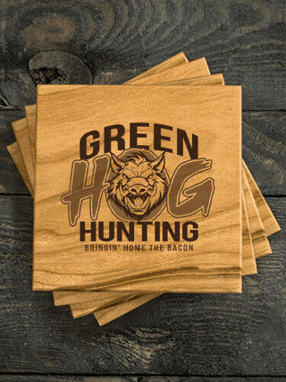 Hog Hunting : Coasters - Engraved
