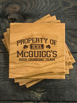 Irish Drinking Team : Coasters - Engraved