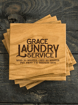 Laundry Service : Coasters - Engraved