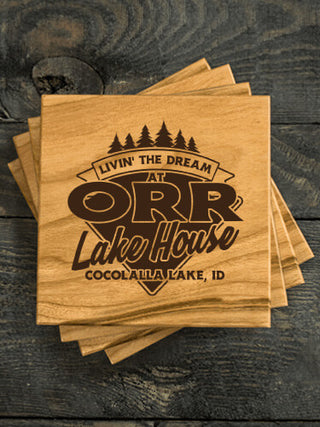 Livin' The Dream Lake House : Coasters - Engraved