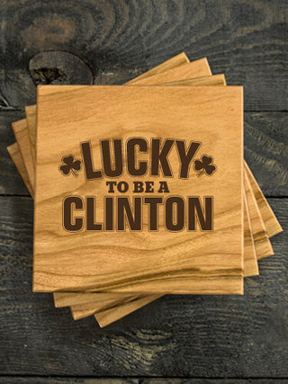Lucky To Be : Coasters - Engraved