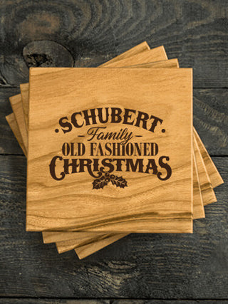 Old Fashioned Christmas : Coasters - Engraved