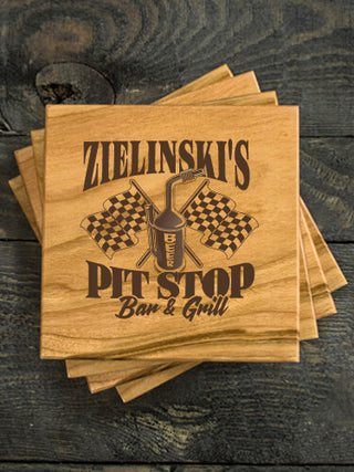 Pit Stop : Coasters - Engraved