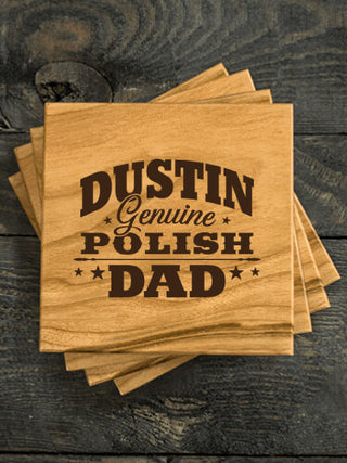 Polish Dad : Coasters - Engraved