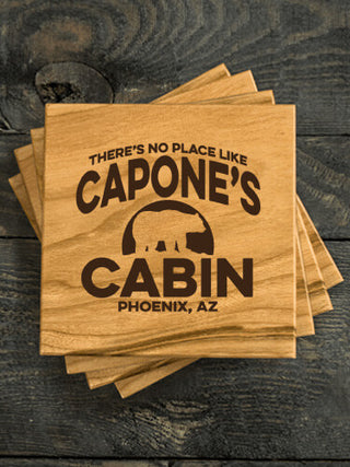Rustic Cabin : Coasters - Engraved