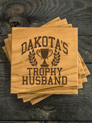 Trophy Husband : Coasters - Engraved
