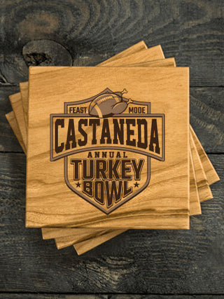 Turkey Bowl : Coasters - Engraved