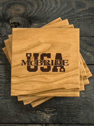 USA : Coasters - Engraved