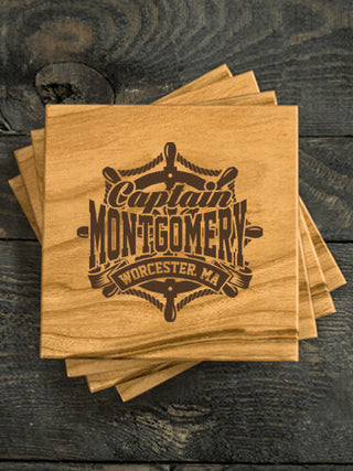 Vintage Captain : Coasters - Engraved