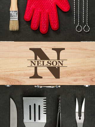 Family Monogram : 10 Piece BBQ Set
