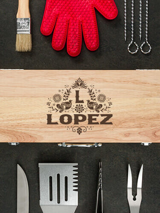 Hispanic Monogram : 10 Piece BBQ Set