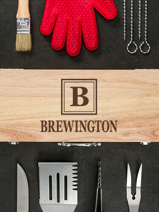 Square Monogram : 10 Piece BBQ Set