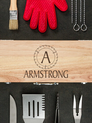 Woodworking Monogram : 10 Piece BBQ Set