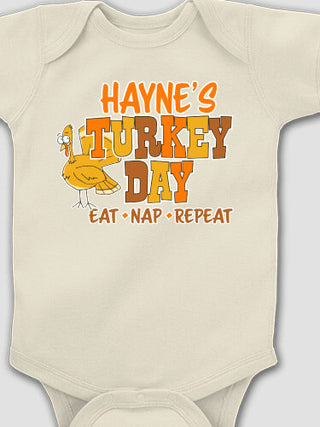 Turkey Day : Printed Baby Bodysuits