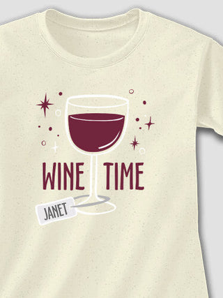 Wine Time : Adult Ladies Fitted T-Shirt