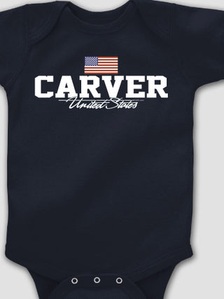 American Flag : Printed Baby Bodysuits