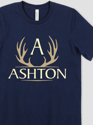 Antler Monogram : Premium Printed T-Shirts