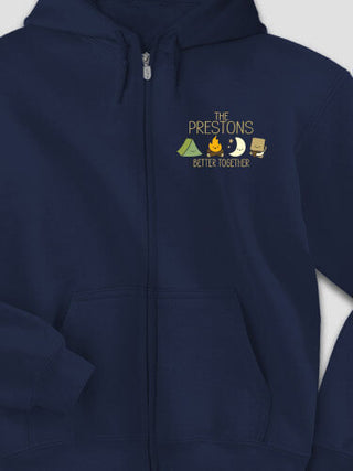 Better Together Camping : Embroidered Zip Hoodies
