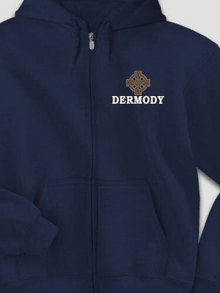 Celtic Stone Cross : Embroidered Zip Hoodies