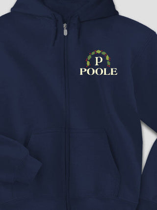 Christmas Monogram : Embroidered Zip Hoodies