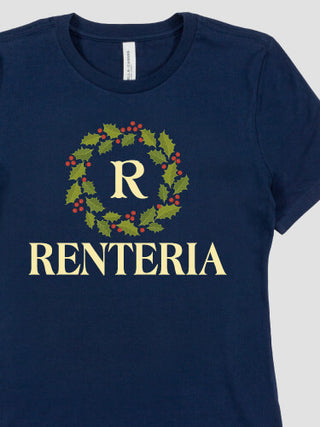 Christmas Monogram : Premium Ladies T-Shirts