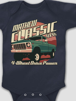 Classic 4X4s : Printed Baby Bodysuits