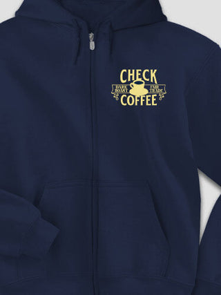 Coffee : Embroidered Zip Hoodies