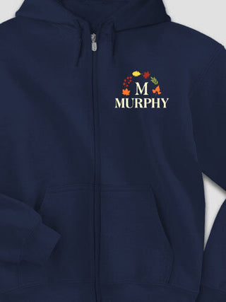 Fall Monogram : Embroidered Zip Hoodies
