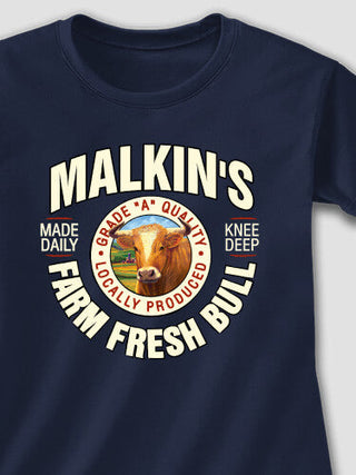 Farm Fresh Bull : Adult Ladies Fitted T-Shirt