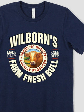 Farm Fresh Bull : Premium Printed T-Shirts