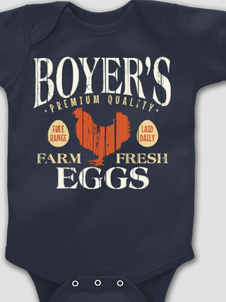 Farm Fresh Eggs : Printed Baby Bodysuits